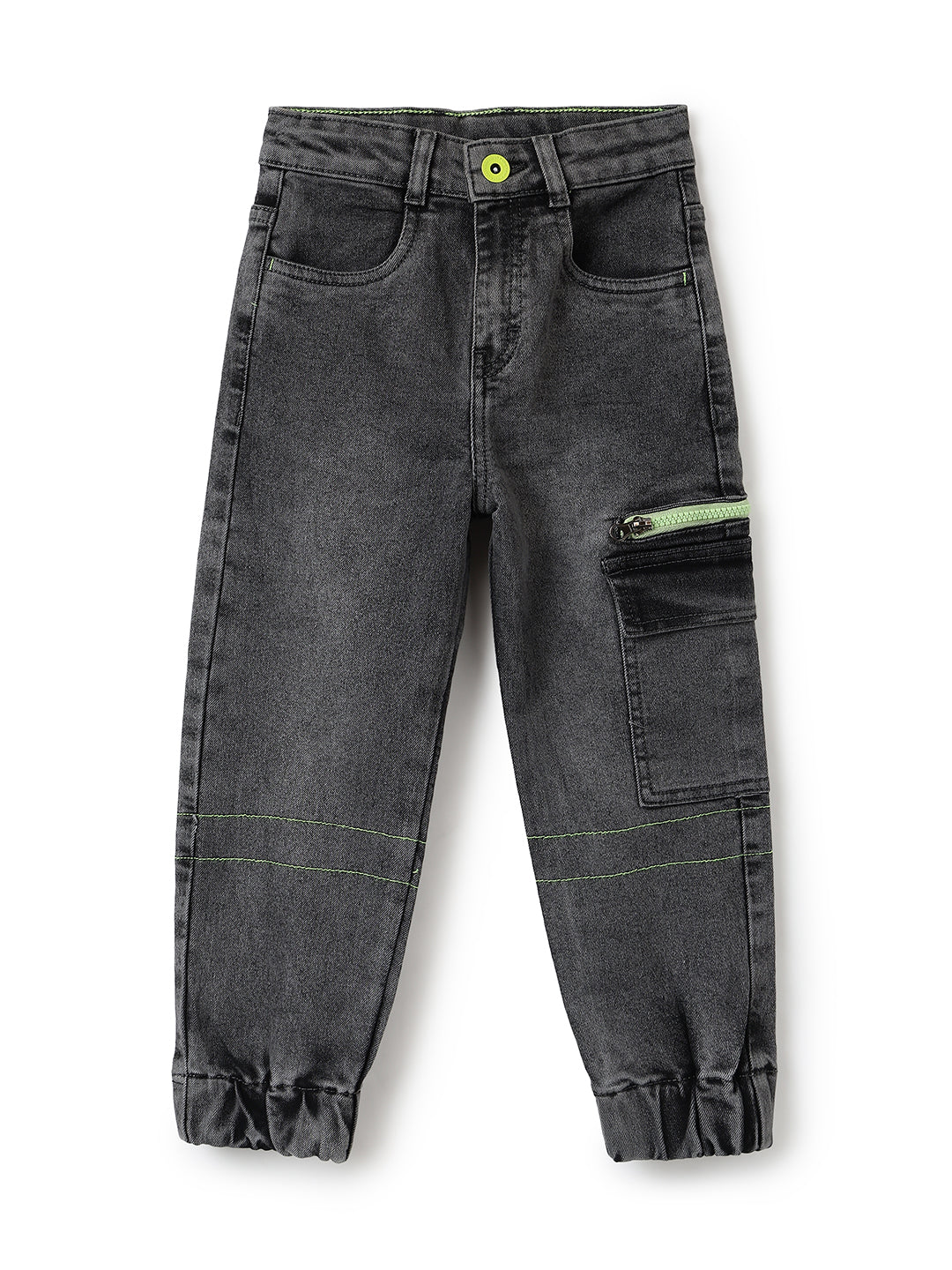 Boys Grey Baggy Fit Stretchable Denim Jeans