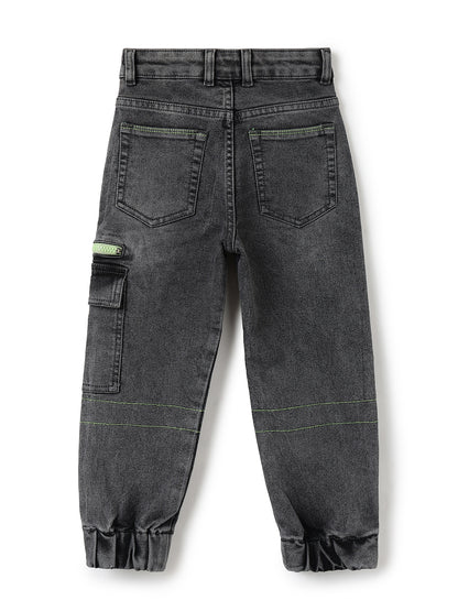 Boys Grey Baggy Fit Stretchable Denim Jeans