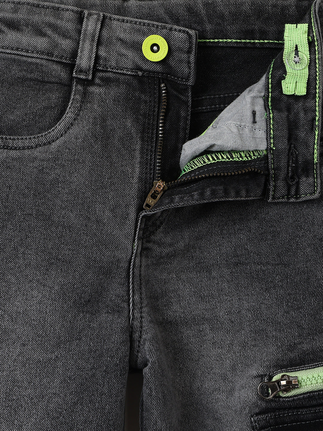 Boys Grey Baggy Fit Stretchable Denim Jeans