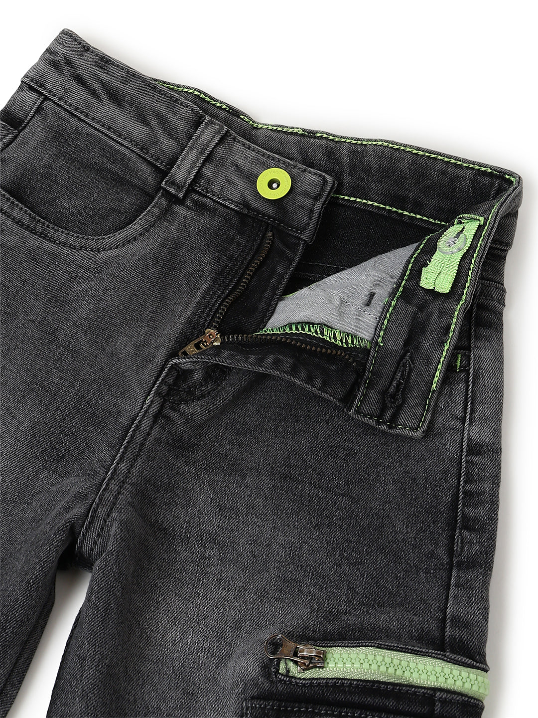 Boys Grey Baggy Fit Stretchable Denim Jeans