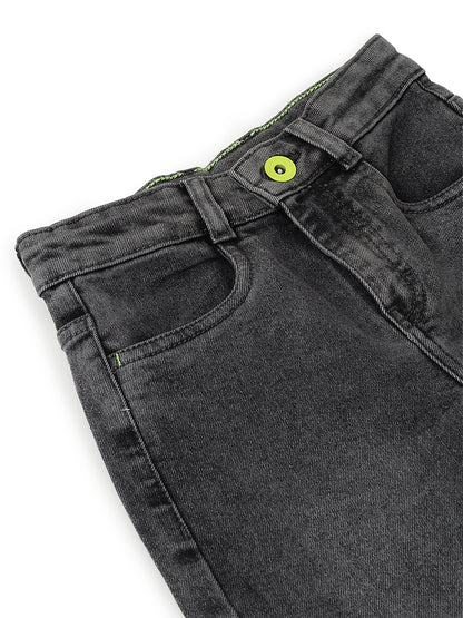 Boys Grey Baggy Fit Stretchable Denim Jeans