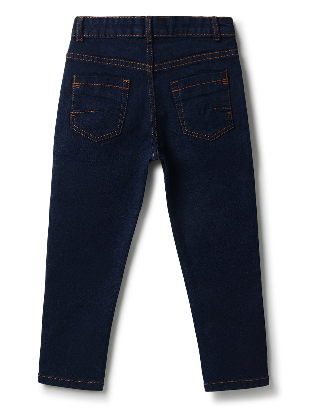 Boys Cotton Blue Printed Shirt With Blue Denim Washed Slim Fit Jeans