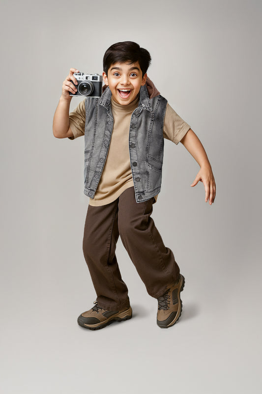 Boys Grey Hooded Waistcoat