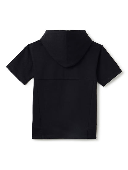 Boys Cotton Black Oversized Hoodie T-Shirt