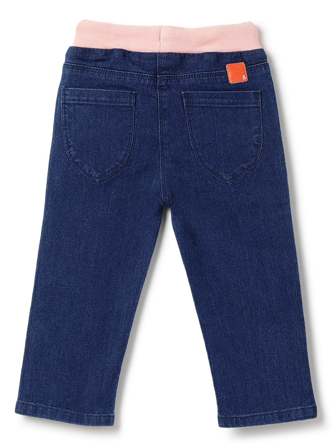 Girls Denim Dark Blue Capri With Suspander