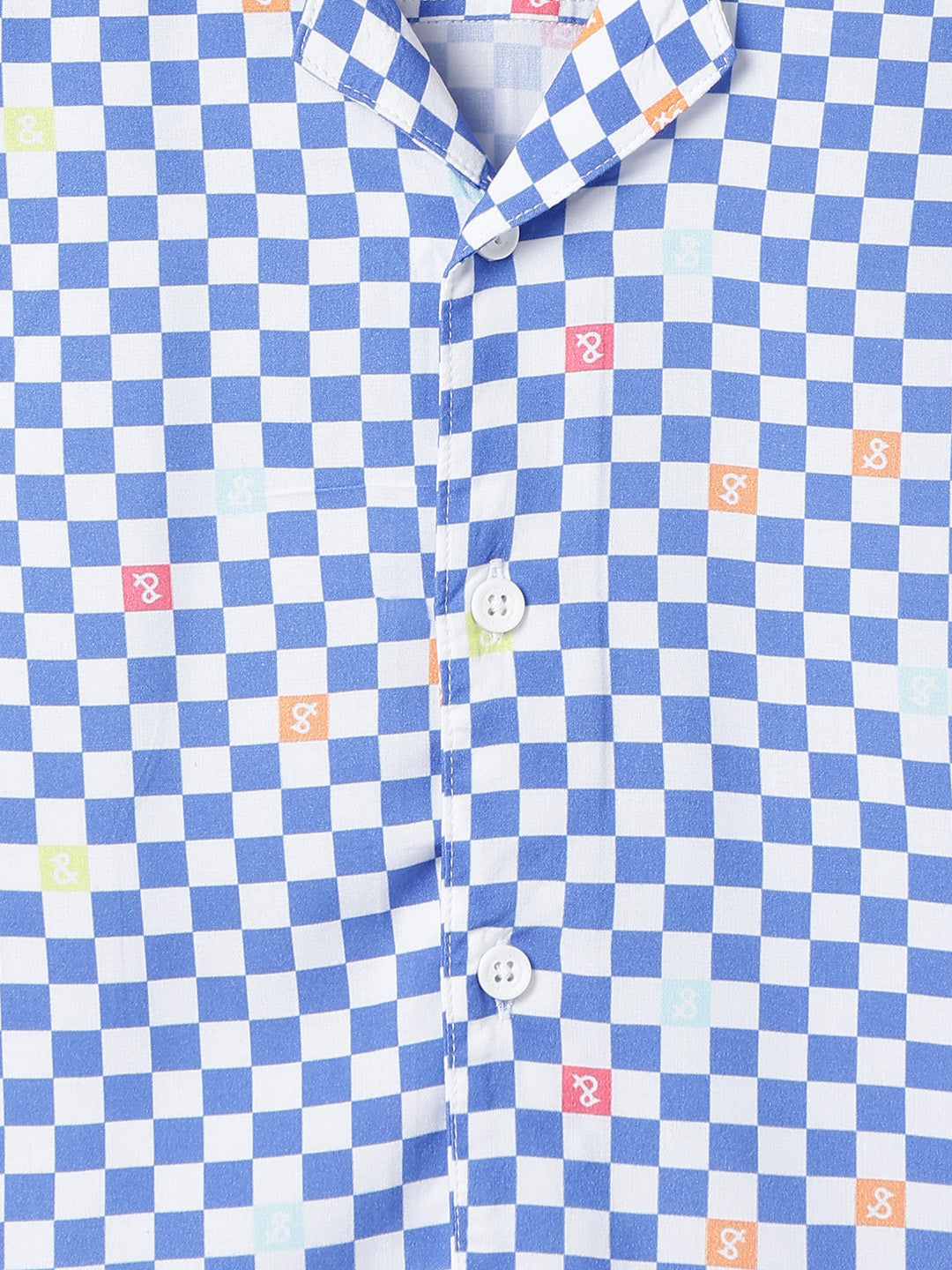 Boys Sky Blue Checks Viscose Casual Shirt