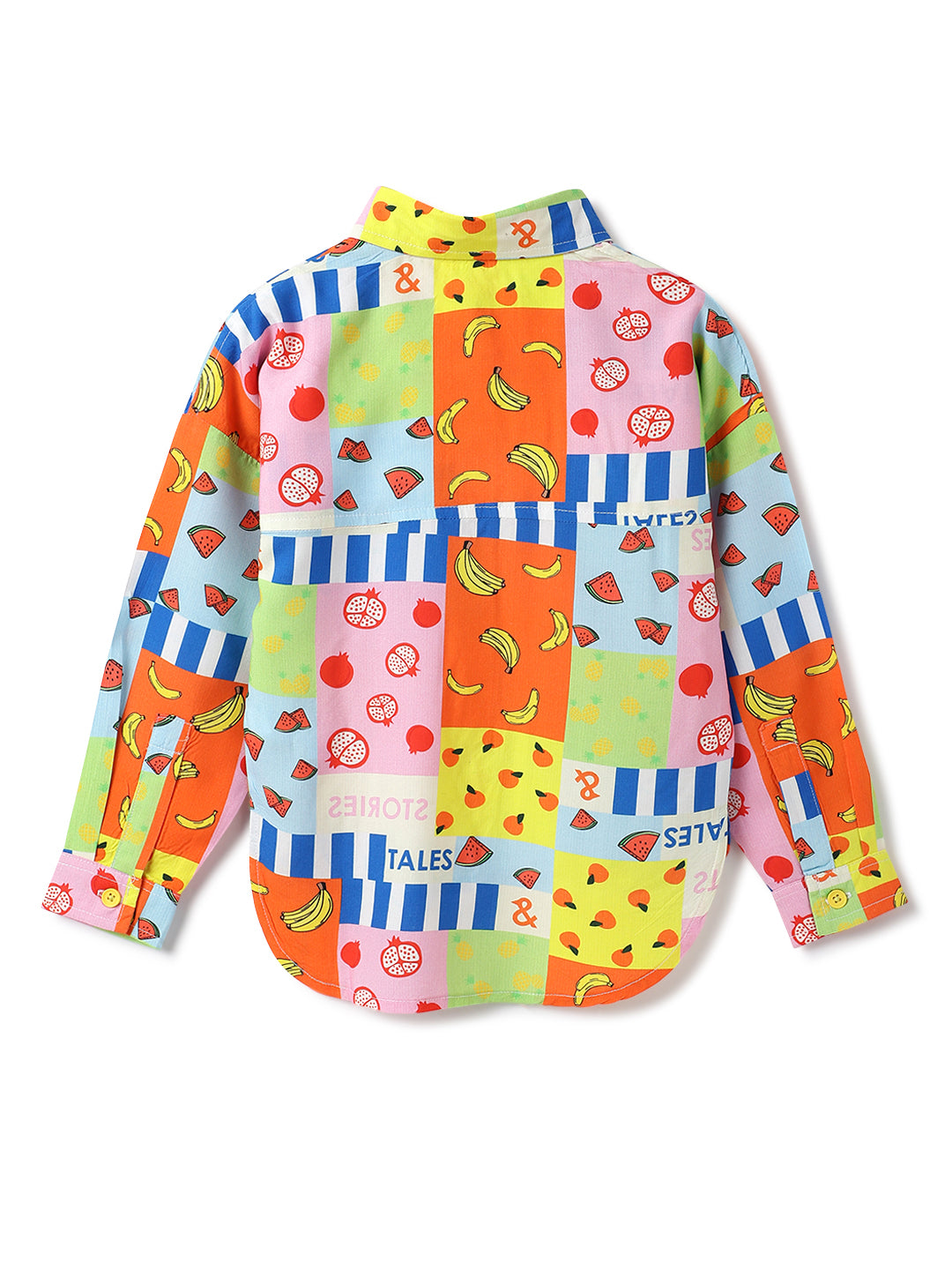 Girls Multi Color Viscose Print Shirt