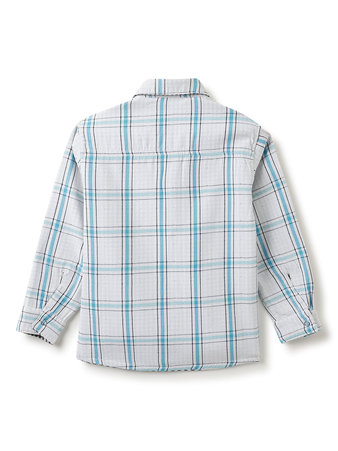 Boys Cotton Black & White Gingham Checks Reversible Shirt