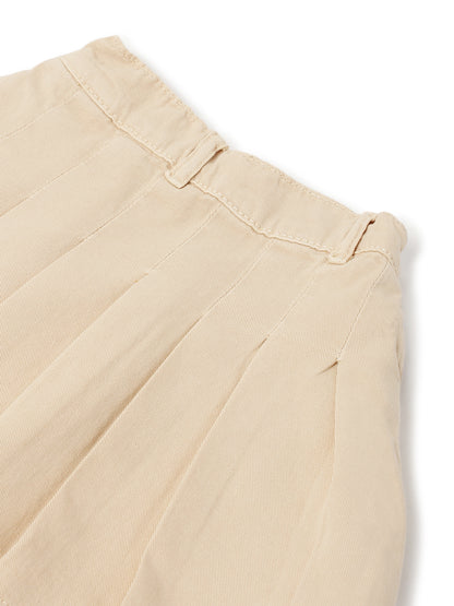 Girls Beige Casual Cotton Solid Skirt