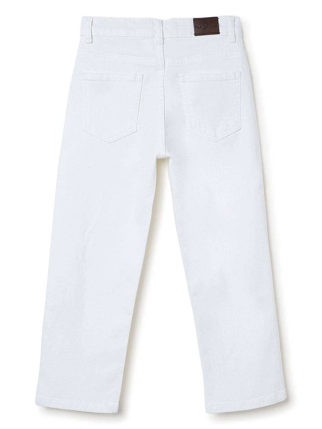 Boys White Baggy Fit Denim Jeans