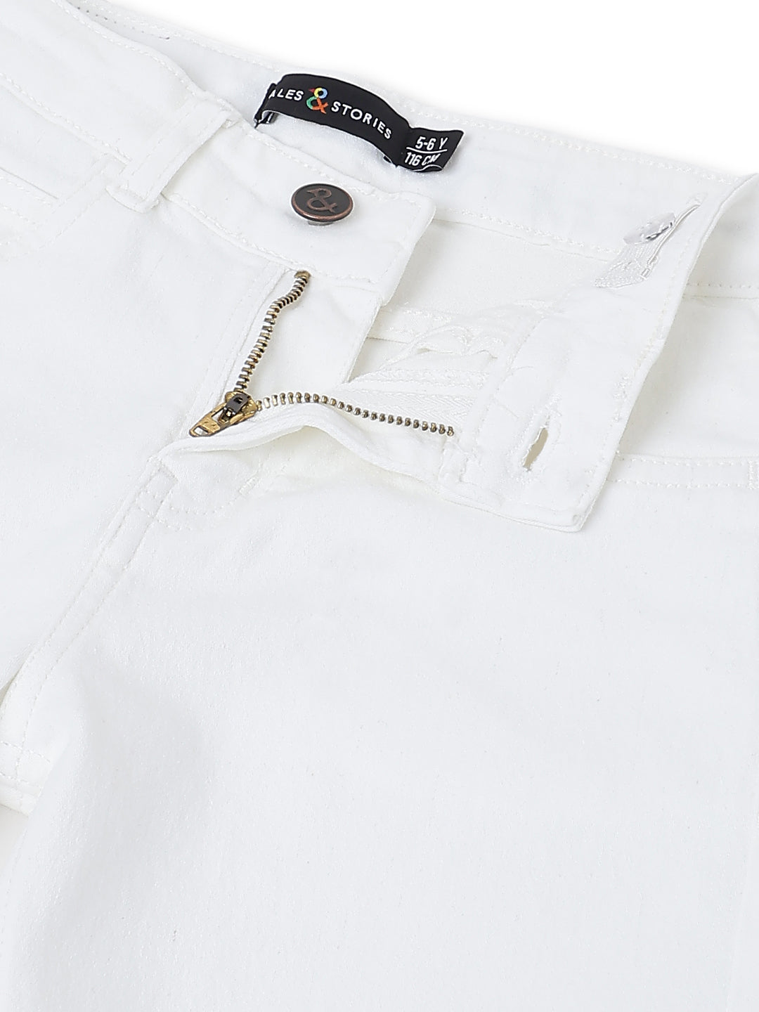 Boys White Baggy Fit Denim Jeans