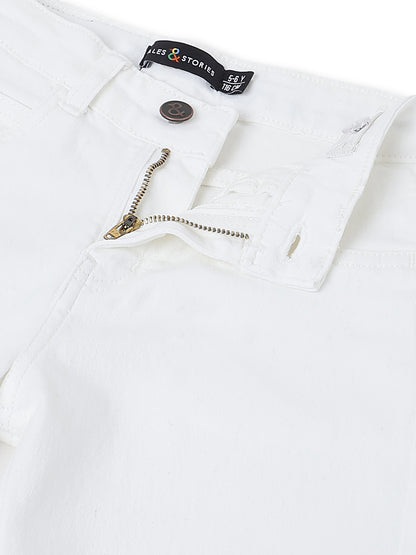 Boys White Baggy Fit Denim Jeans