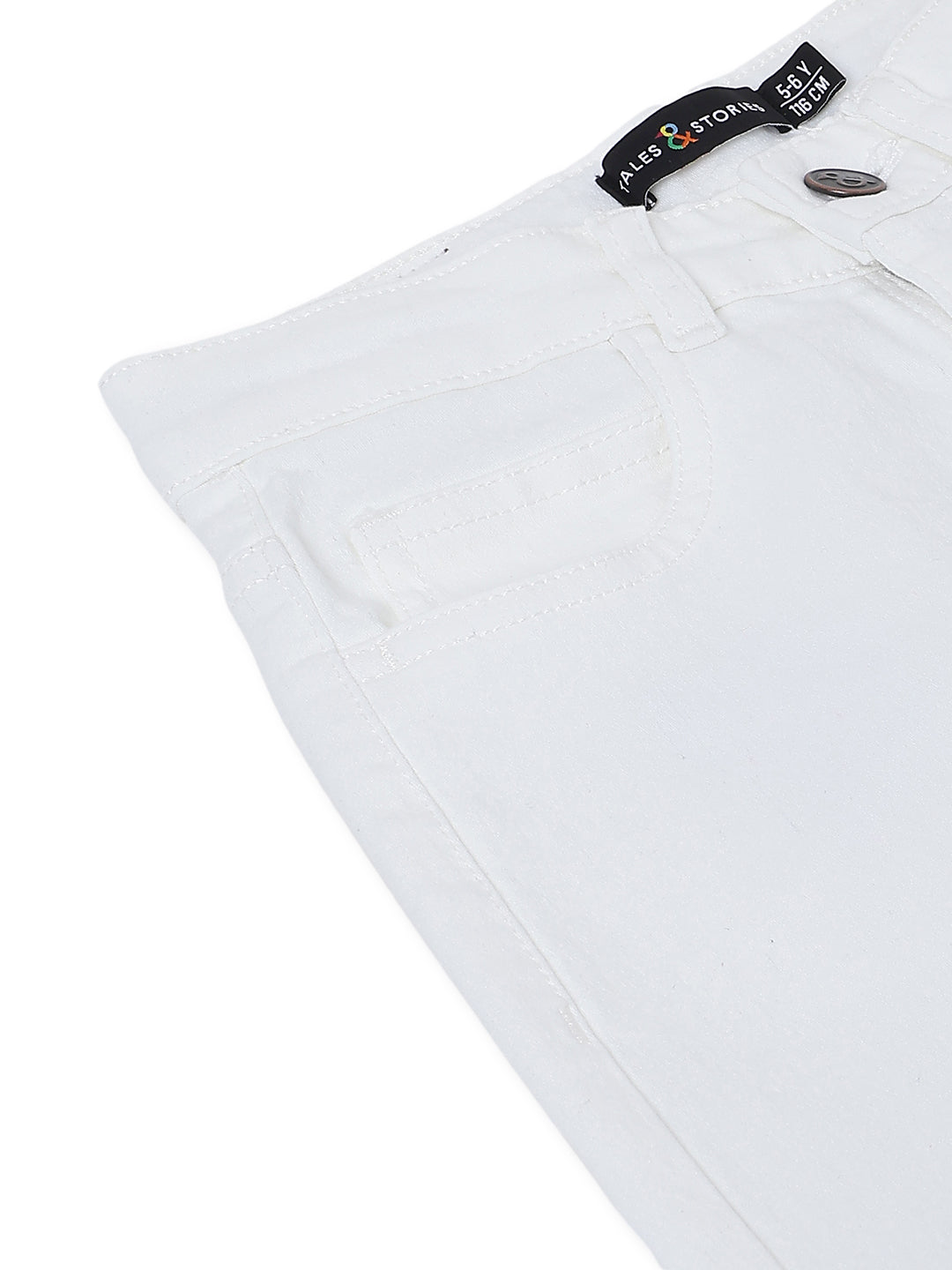 Boys White Baggy Fit Denim Jeans
