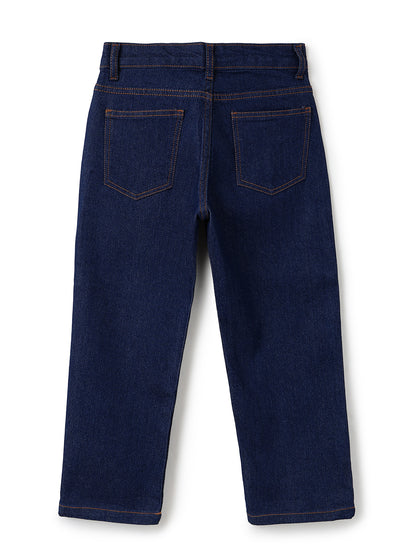Boys Dark Blue Baggy Fit Denim Jeans