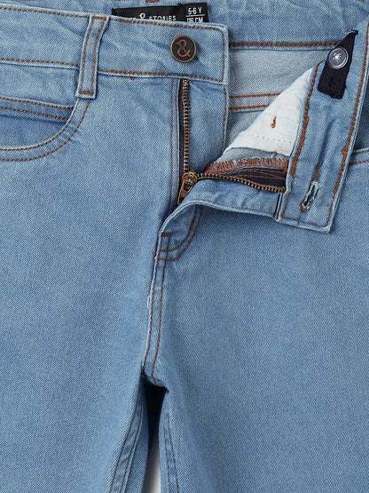 Boys Light Blue Baggy Fit Denim Jeans