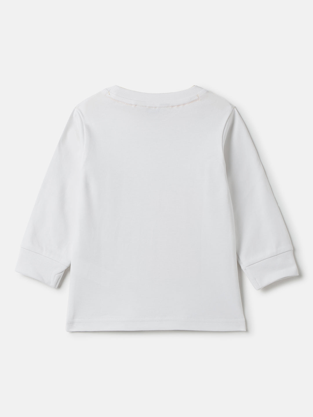 Boys Cotton White Printed T-Shirt