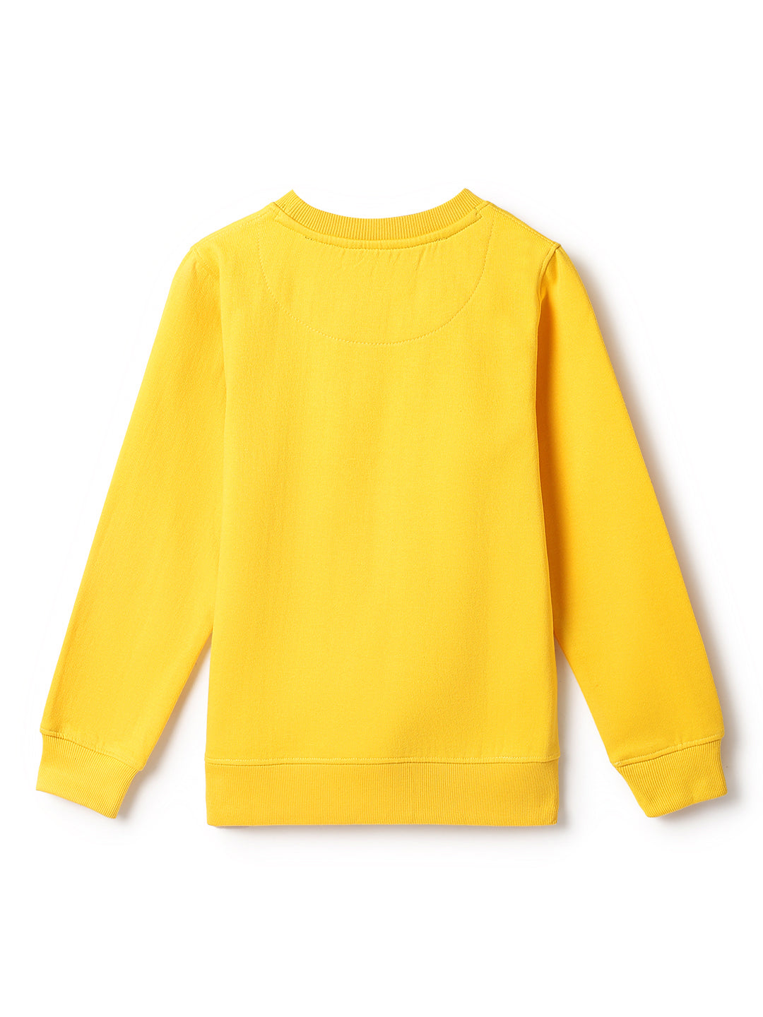 Boys Yellow Cotton Poly Print Sweatshirt