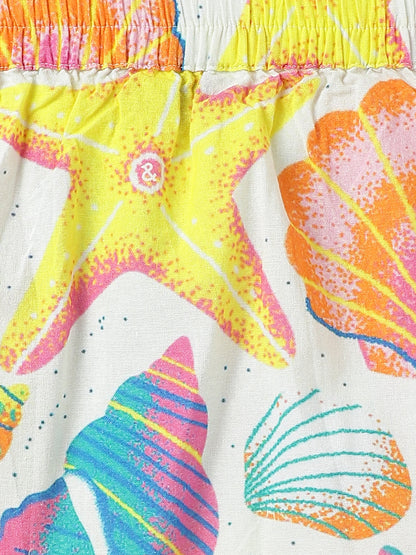 Girls Multi Color Cotton Print Co-ord Set
