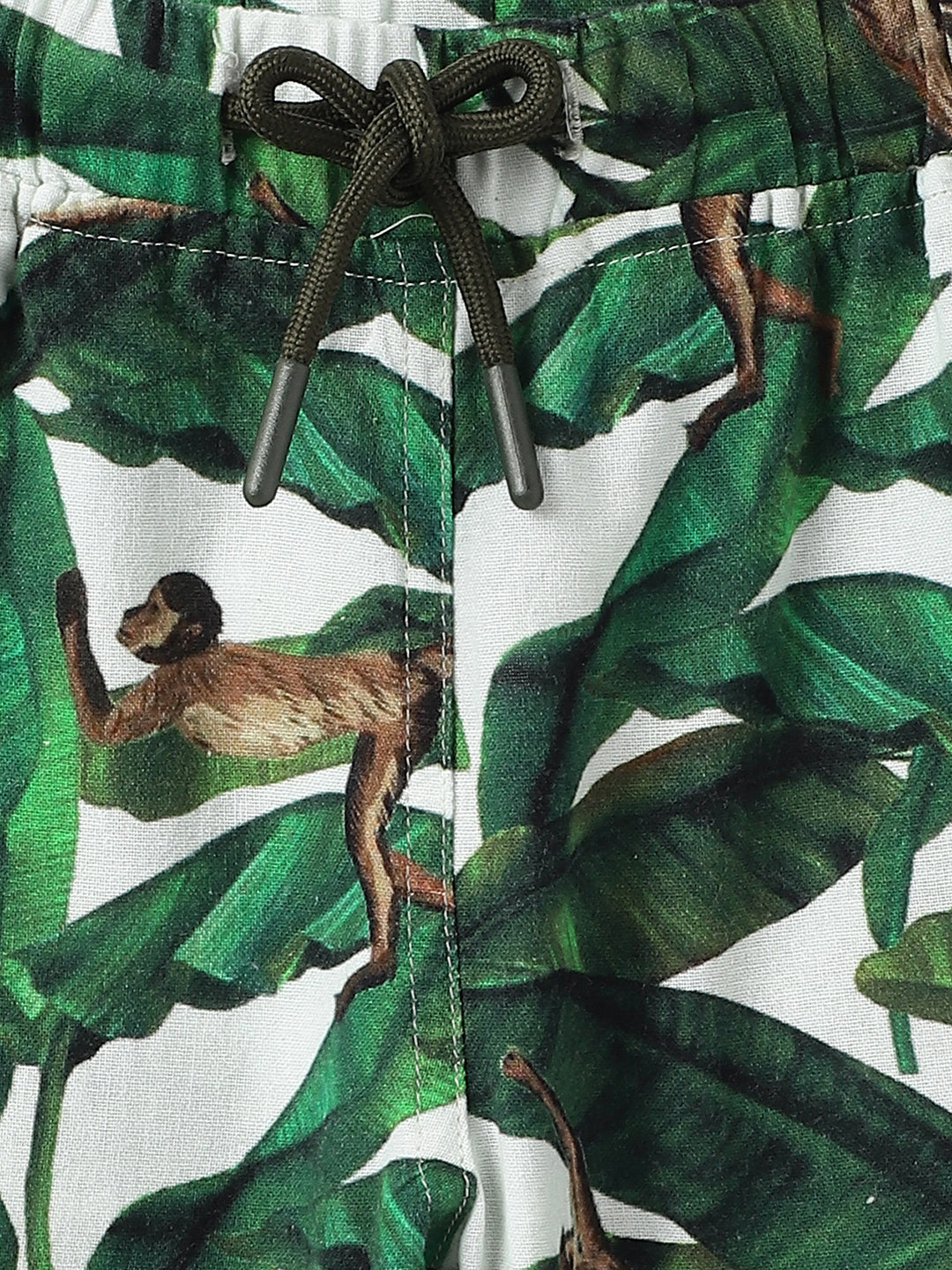 Boys Green Cotton Animal Printed Co-ord Set