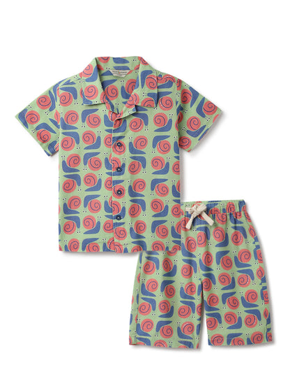 Boys Red & Blue Cotton Animal Printed  Co-ords Set