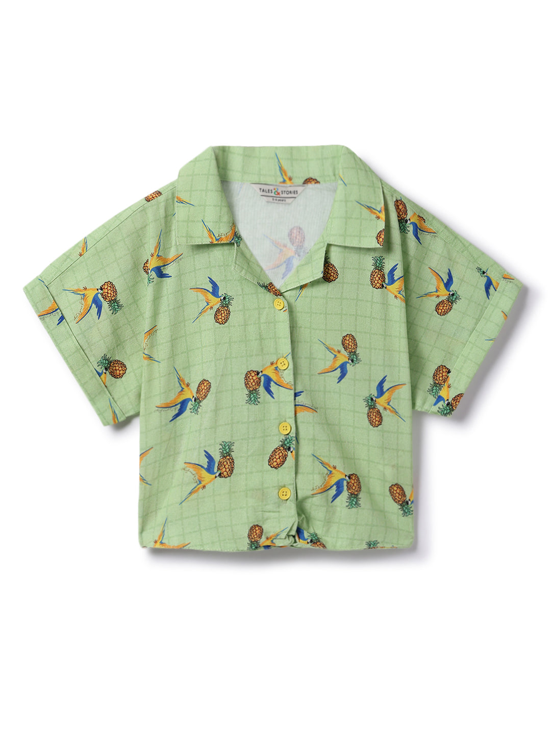 Girls Green Printed Shirt