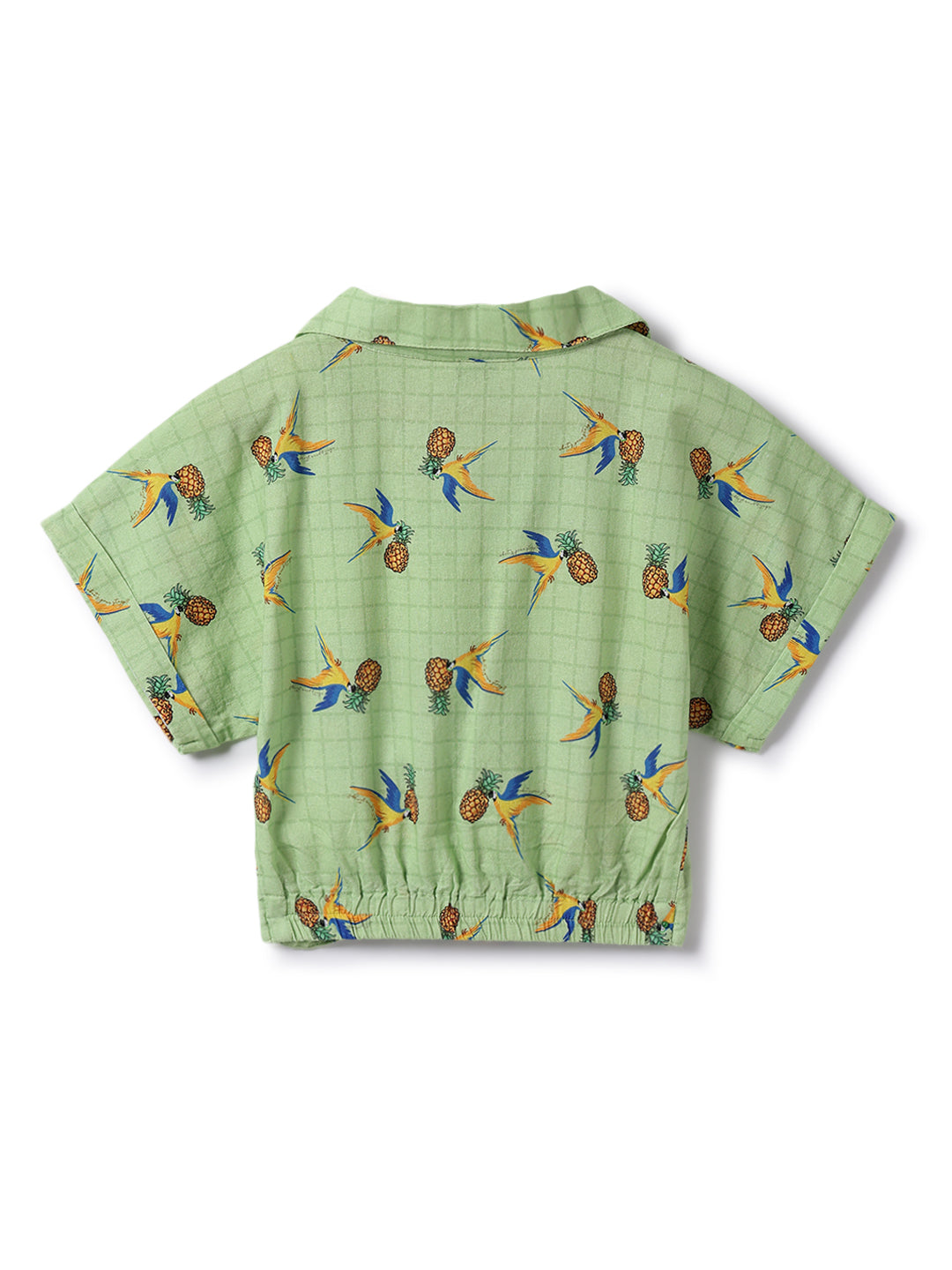 Girls Green Printed Shirt