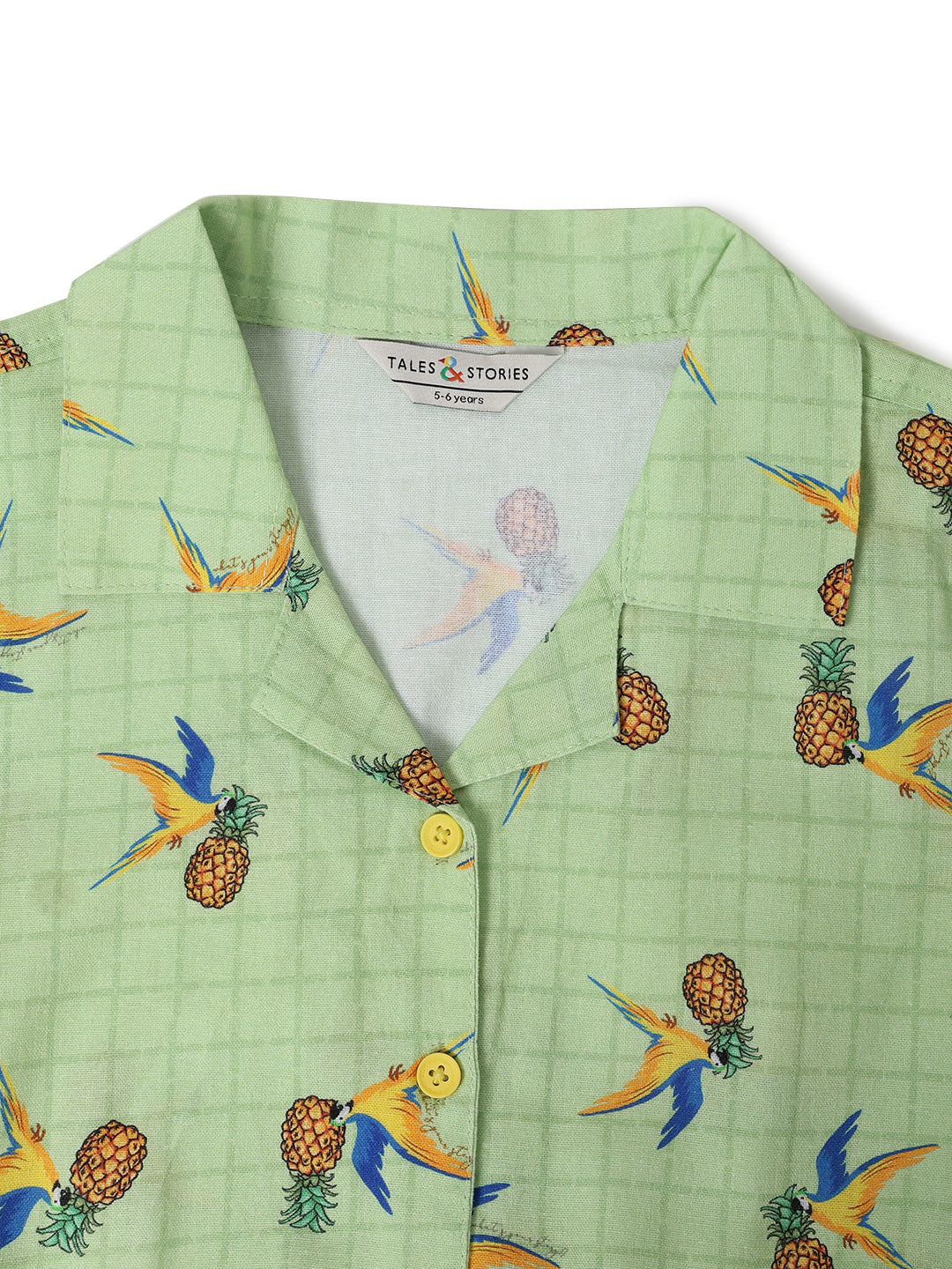Girls Green Printed Shirt