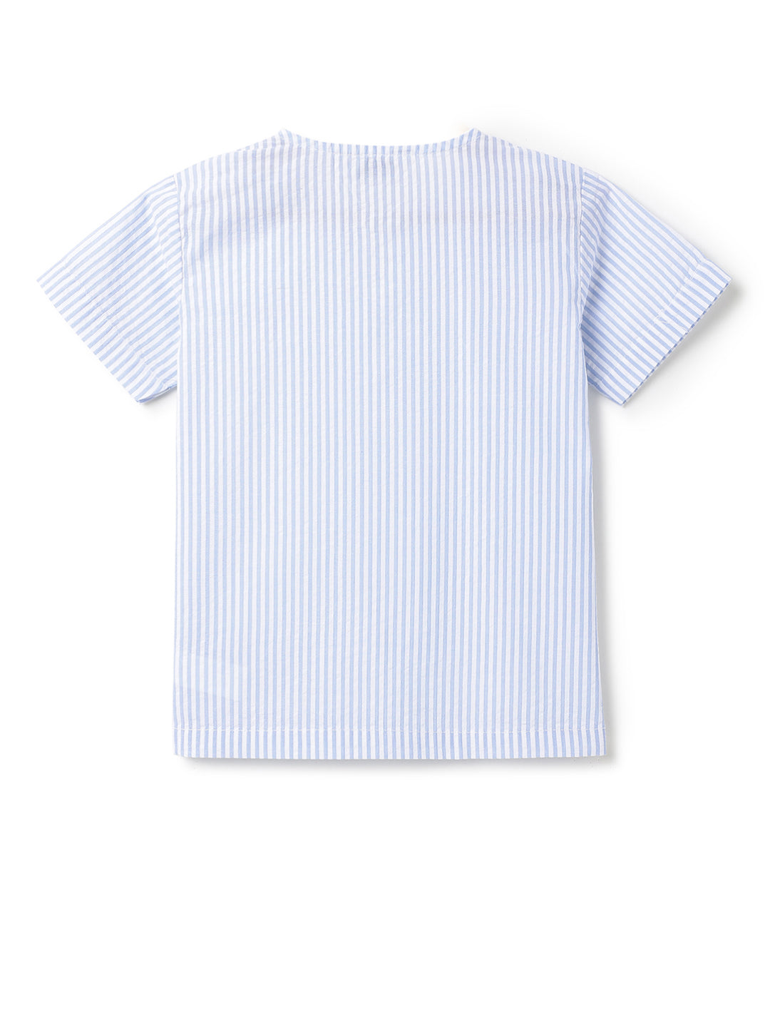 Boys Blue Striped Loose Fit Shirt