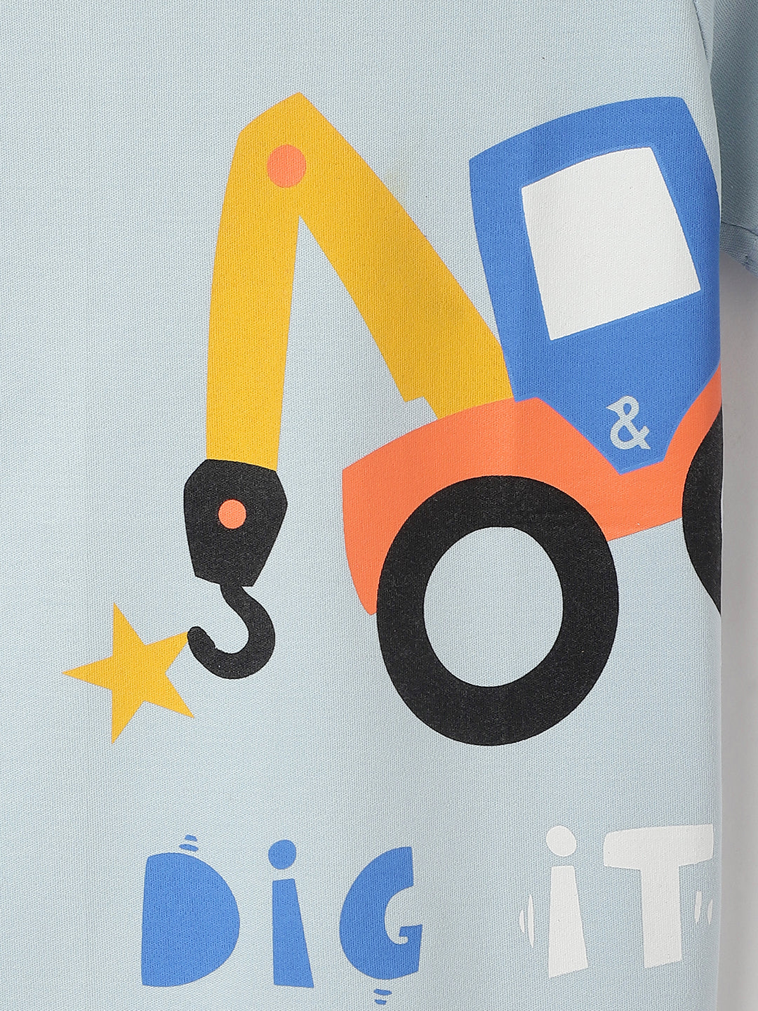 Boys Blue Cotton Printed T-shirt