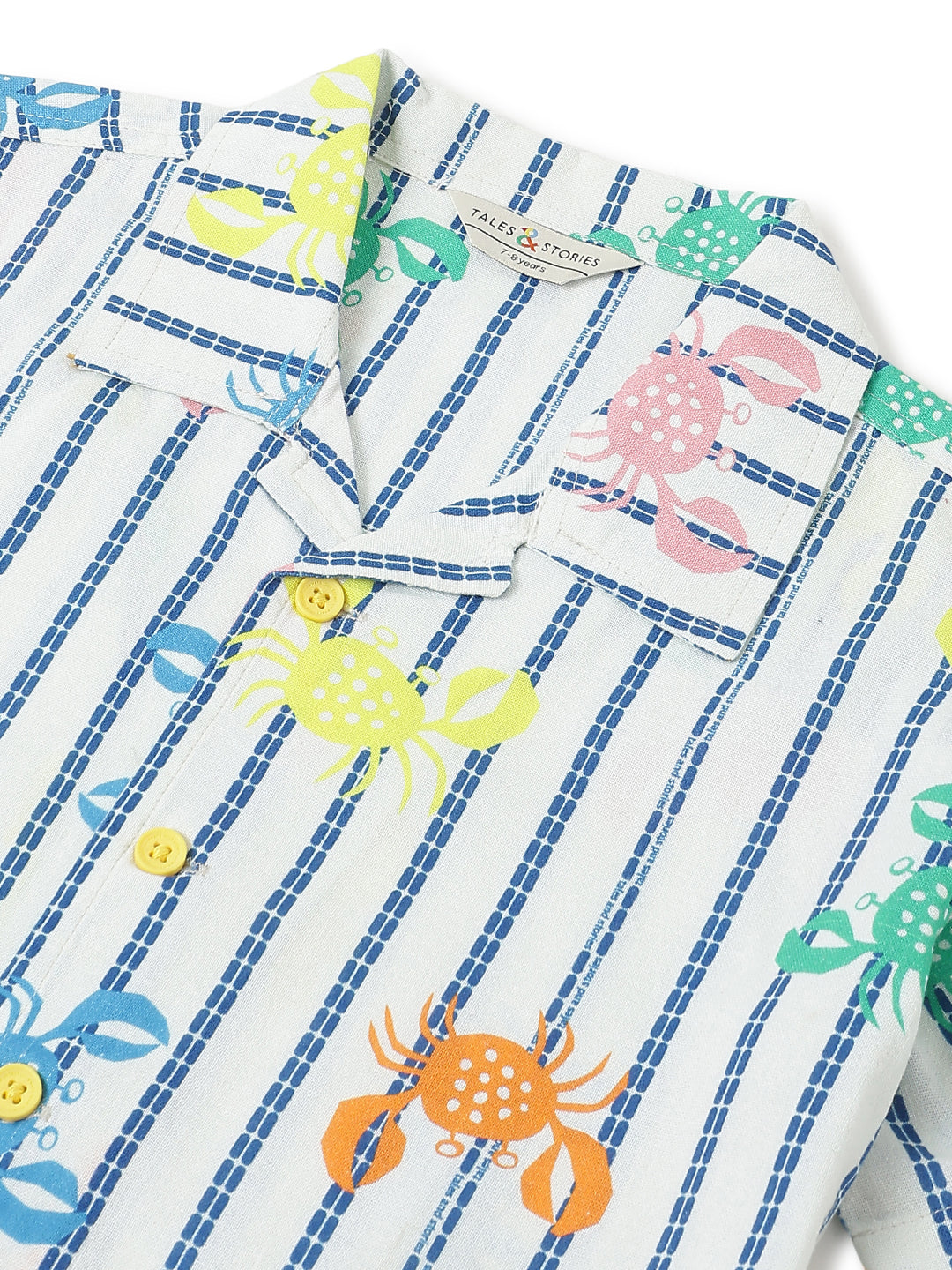 Boys Cotton Off White Animal Printed Shirt