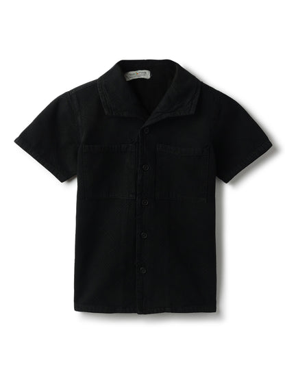 Boys Black Cotton Shirt