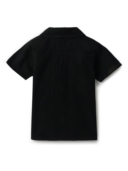 Boys Black Cotton Shirt