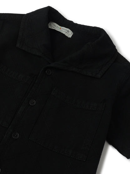 Boys Black Cotton Shirt