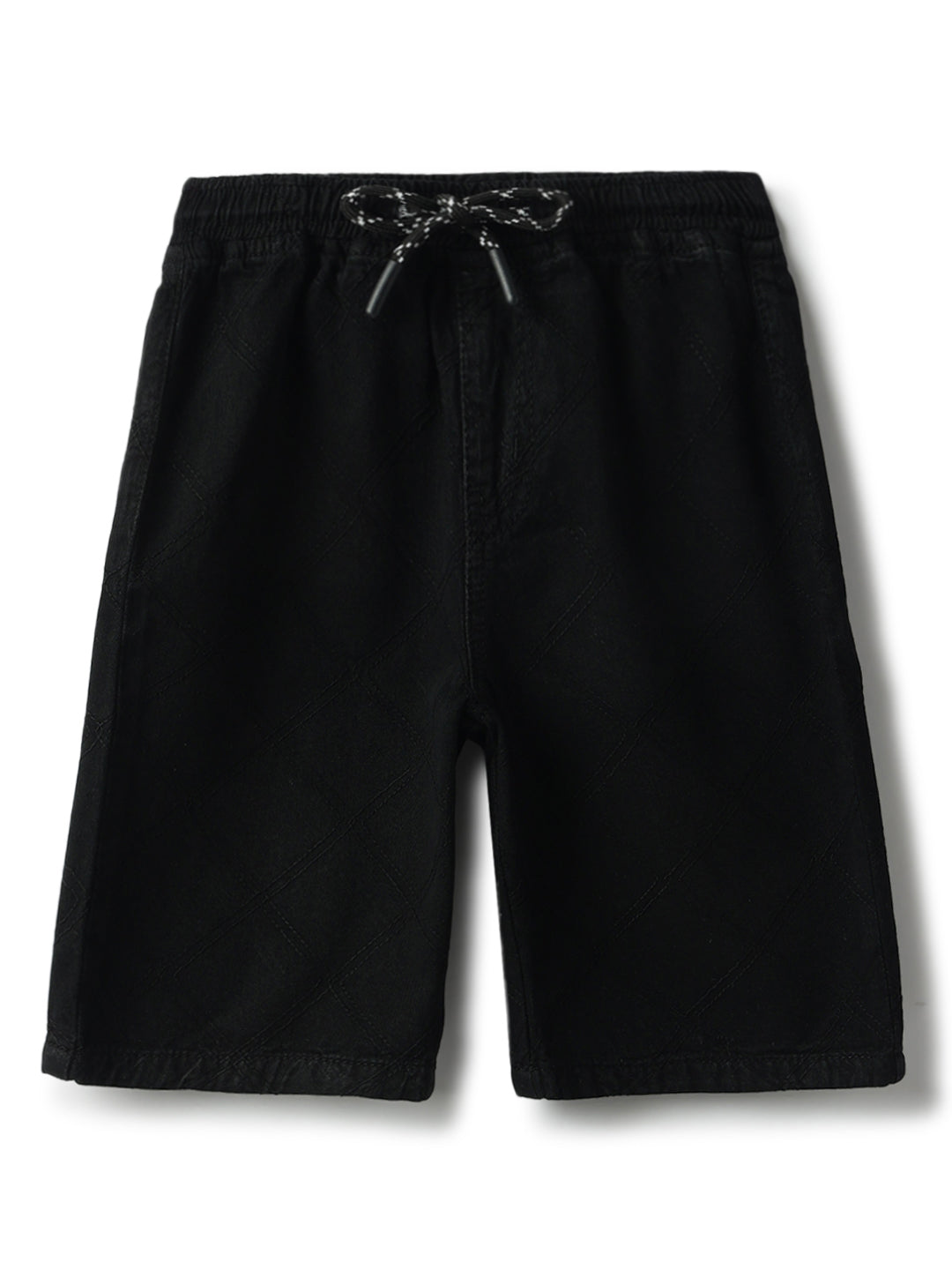 Boys Black Cotton Shorts