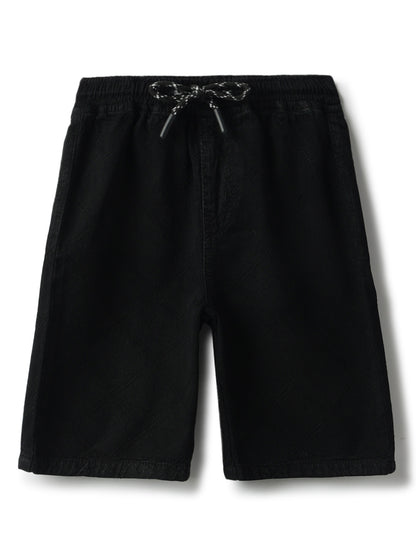 Boys Black Cotton Shorts