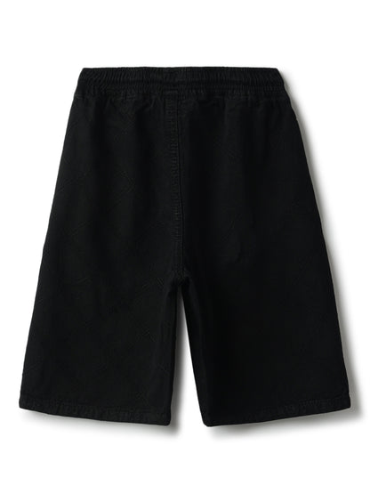 Boys Black Cotton Shorts