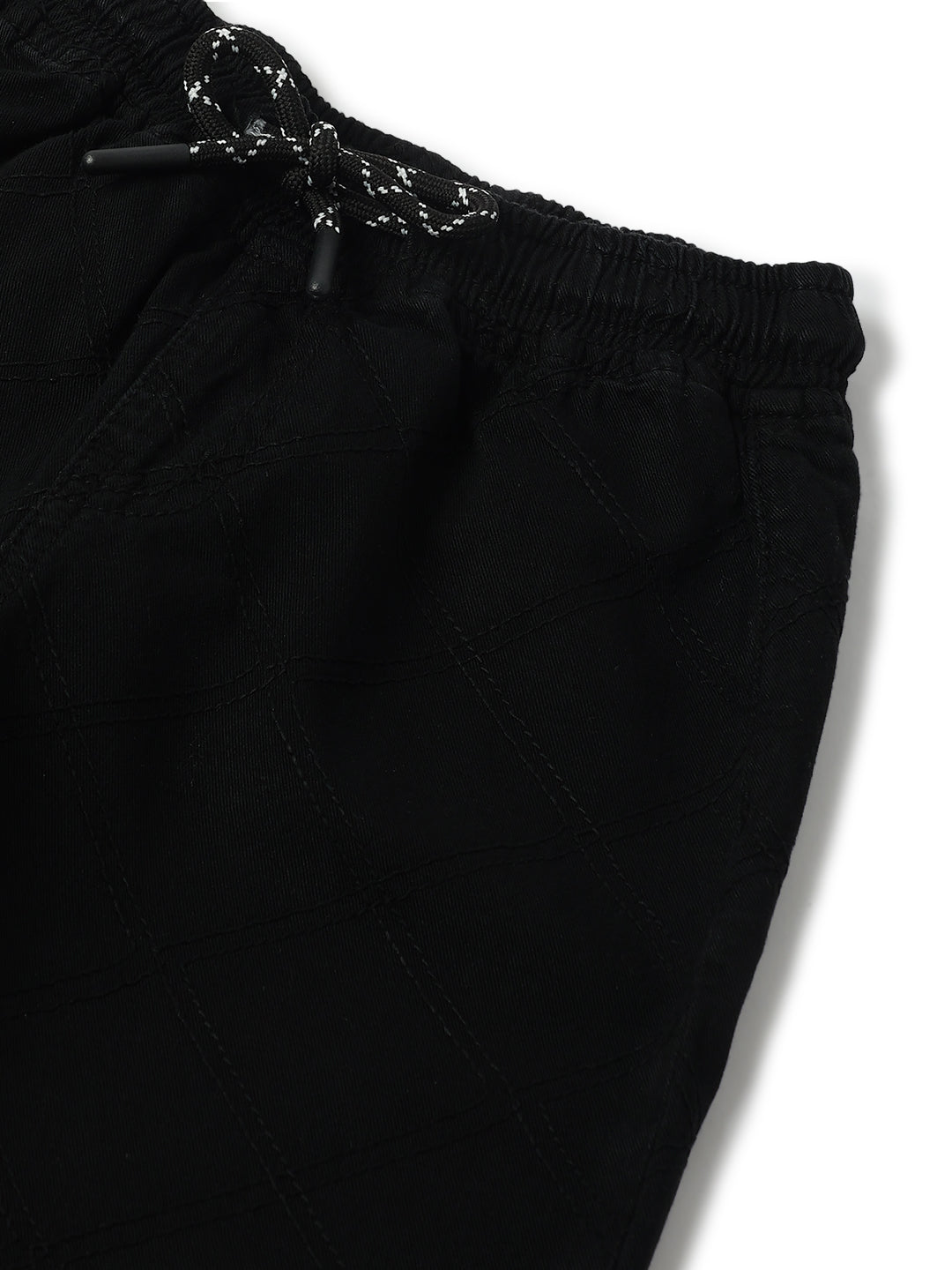 Boys Black Cotton Shorts