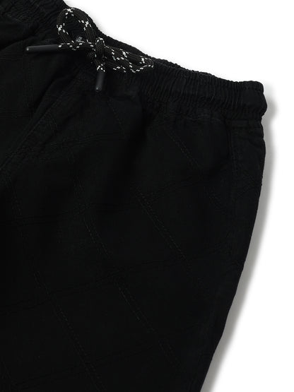 Boys Black Cotton Shorts