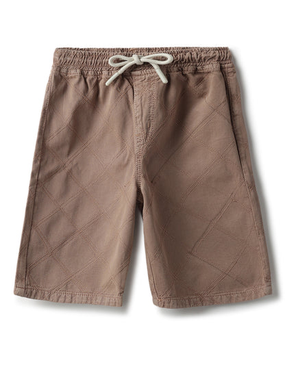 Boys Brown Cotton Shorts