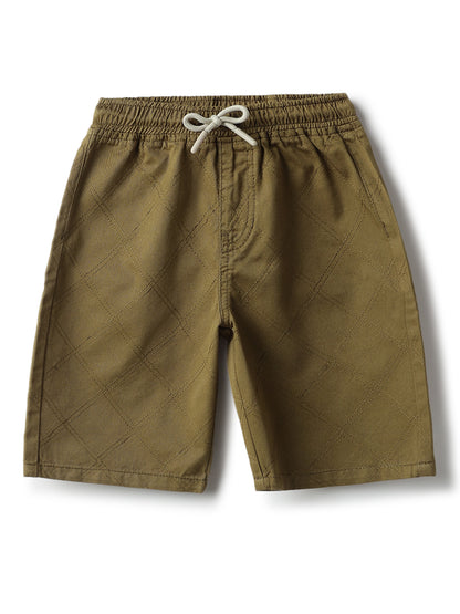 Boys Green Cotton Shorts