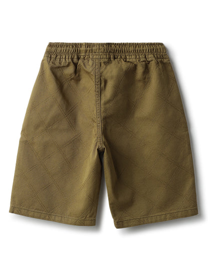 Boys Green Cotton Shorts