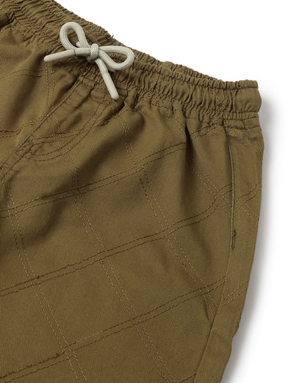 Boys Green Cotton Shorts