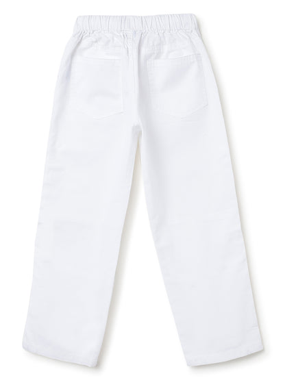 Boys & Girls White Cotton Pants