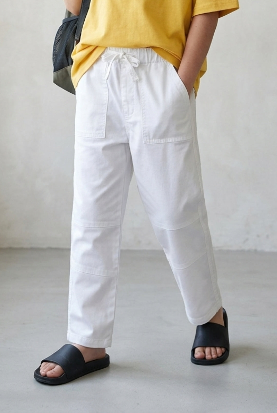 Boys & Girls White Cotton Pants