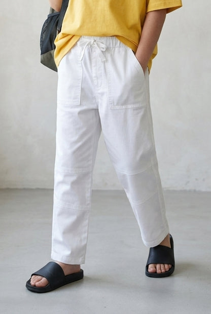 Boys & Girls White Cotton Pants