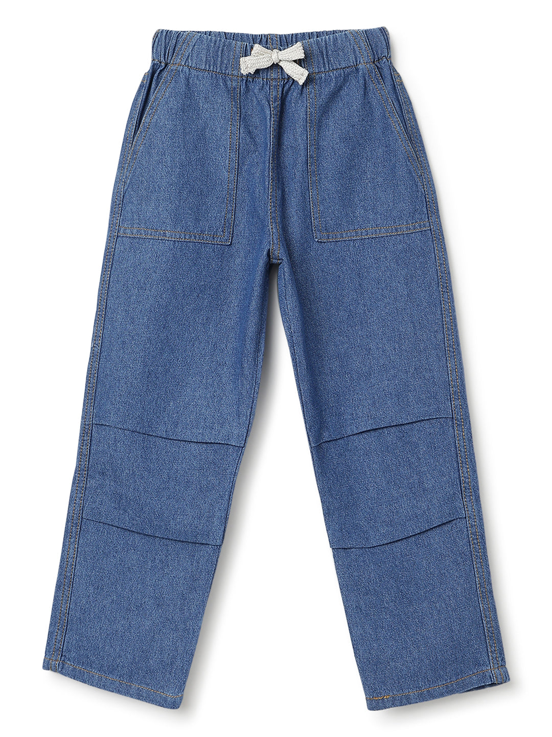 Boys & Girls Blue Parachute Fit Denim Pants