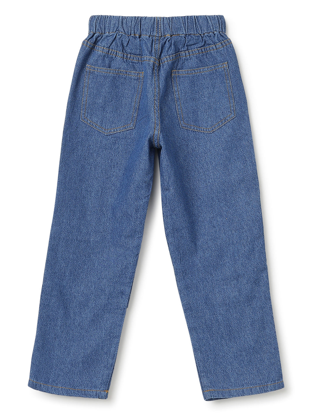 Boys & Girls Blue Parachute Fit Denim Pants