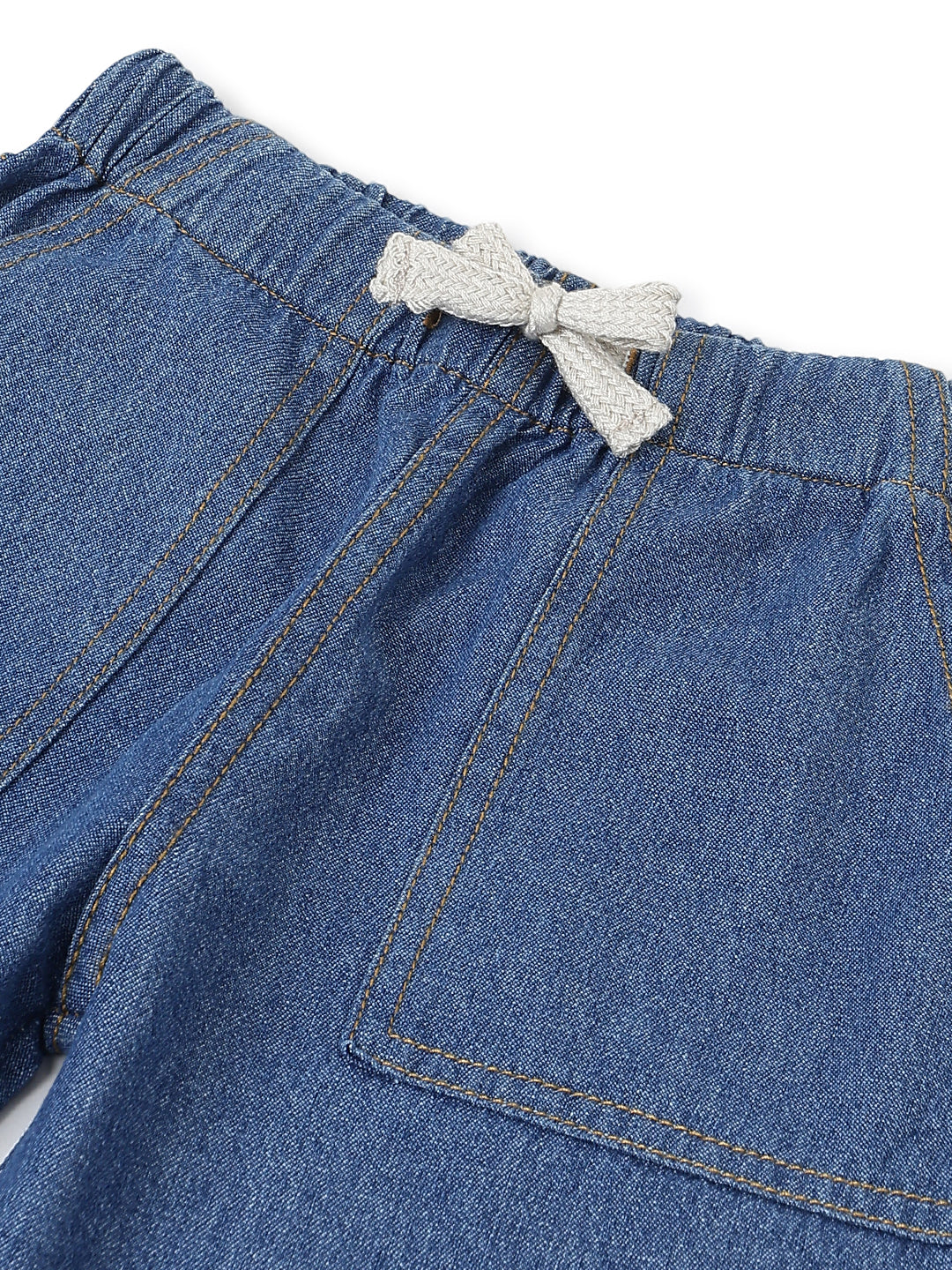 Boys & Girls Blue Parachute Fit Denim Pants