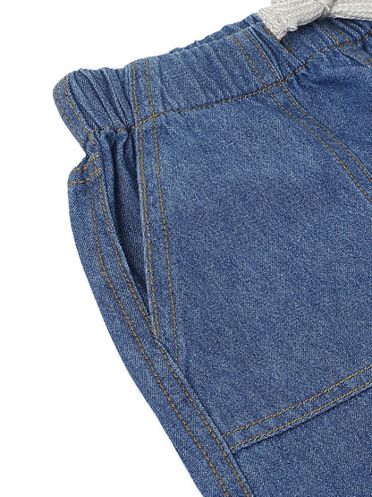 Boys & Girls Blue Parachute Fit Denim Pants