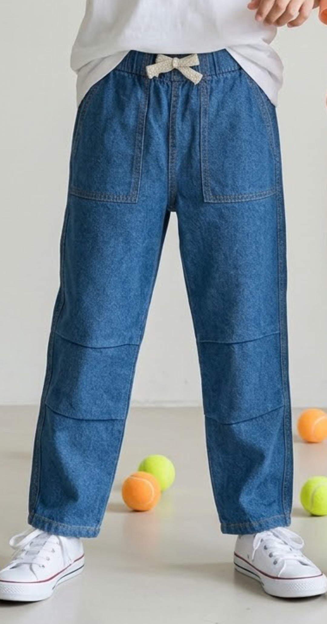 Boys & Girls Blue Parachute Fit Denim Pants